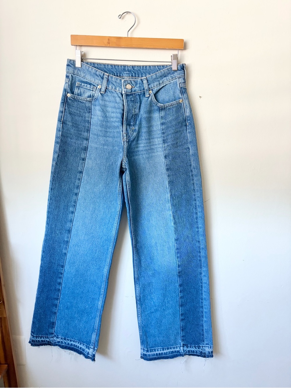 H&M Two-Tone Blue Wide Leg Jeans